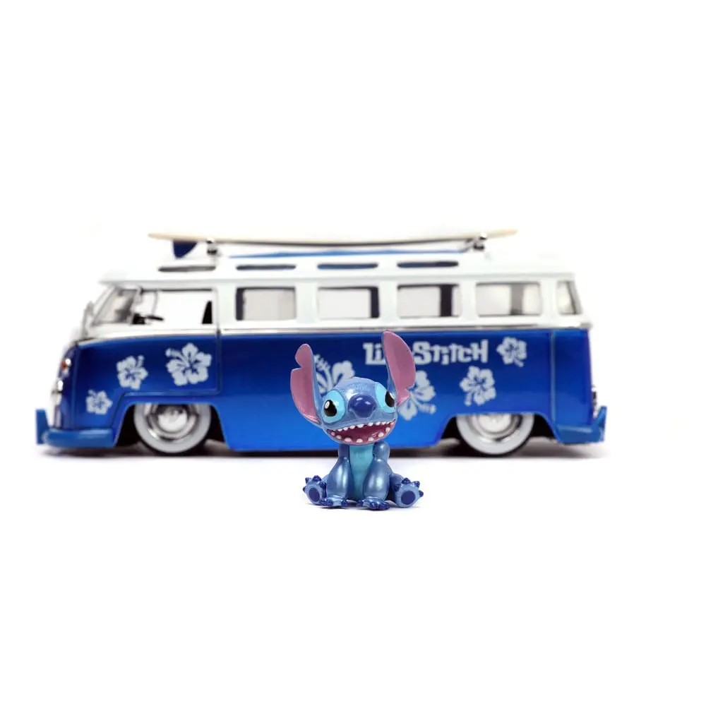 Lilo & Stitch Hollywood Rides Diecast Modell 1/24 1962 VW Bus mit Stitch Figur Produktfoto