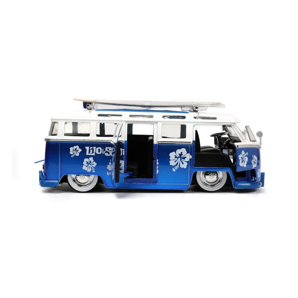 Lilo & Stitch Hollywood Rides Diecast Modell 1/24 1962 VW Bus mit Stitch Figur Produktfoto