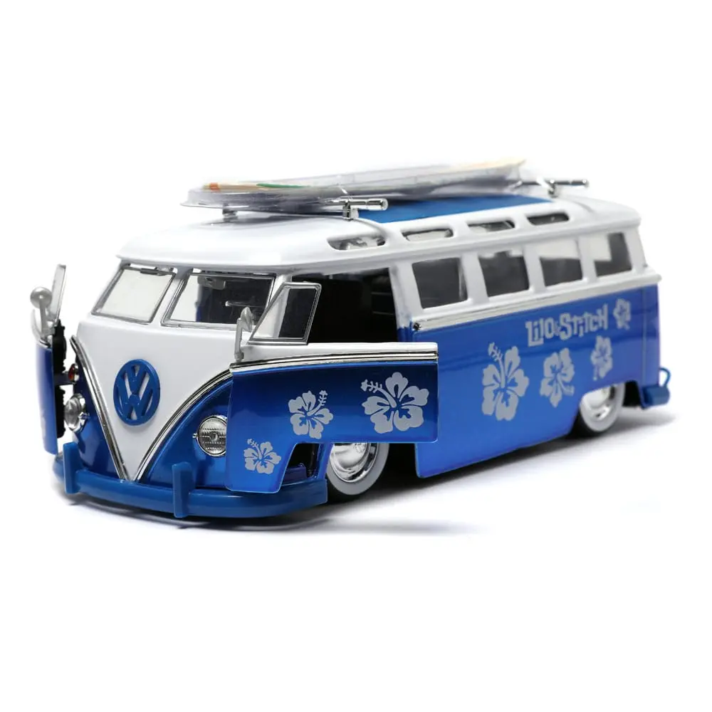 Lilo & Stitch Hollywood Rides Diecast Modell 1/24 1962 VW Bus mit Stitch Figur Produktfoto