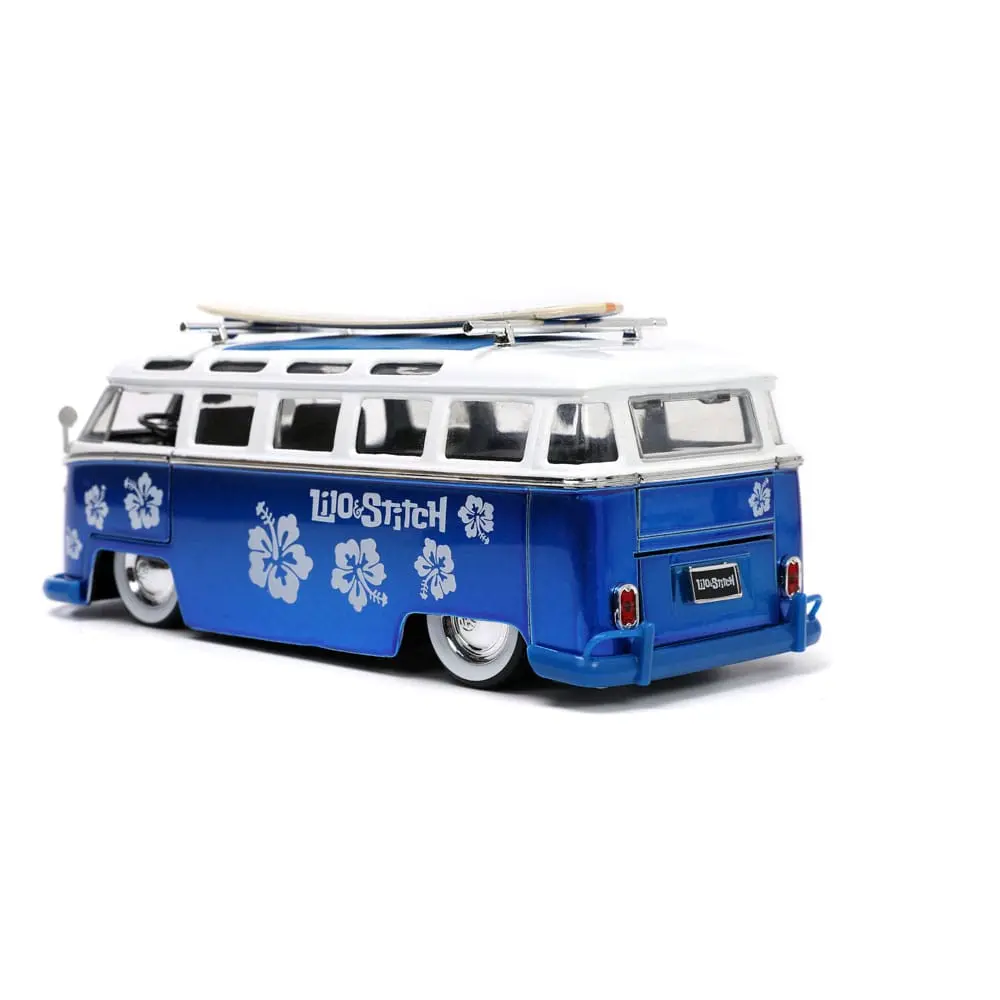 Lilo & Stitch Hollywood Rides Diecast Modell 1/24 1962 VW Bus mit Stitch Figur Produktfoto