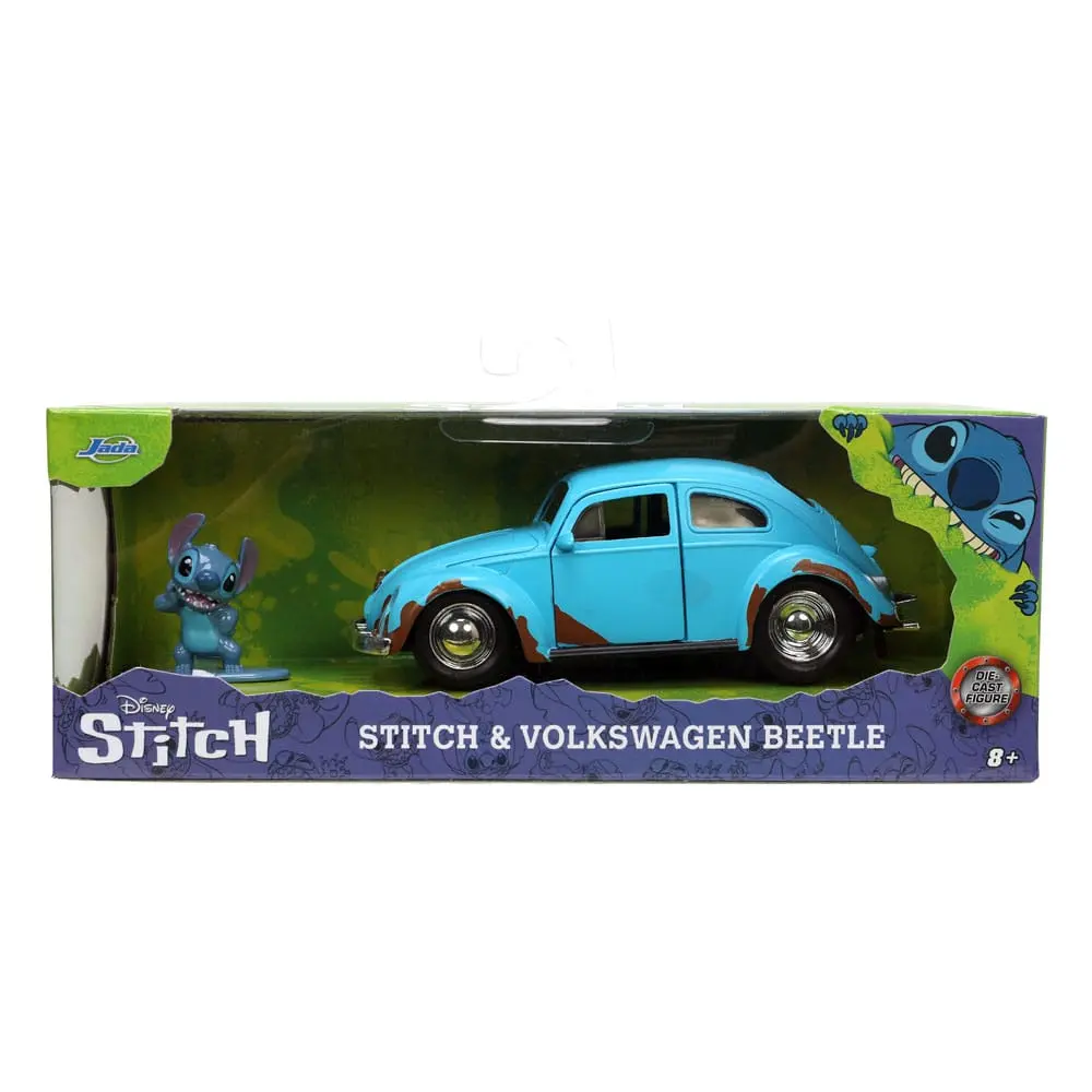 Lilo &amp; Stitch Hollywood Rides Diecast Modell 1/32 Blue Volkswagen Beetle mit Figur Produktfoto