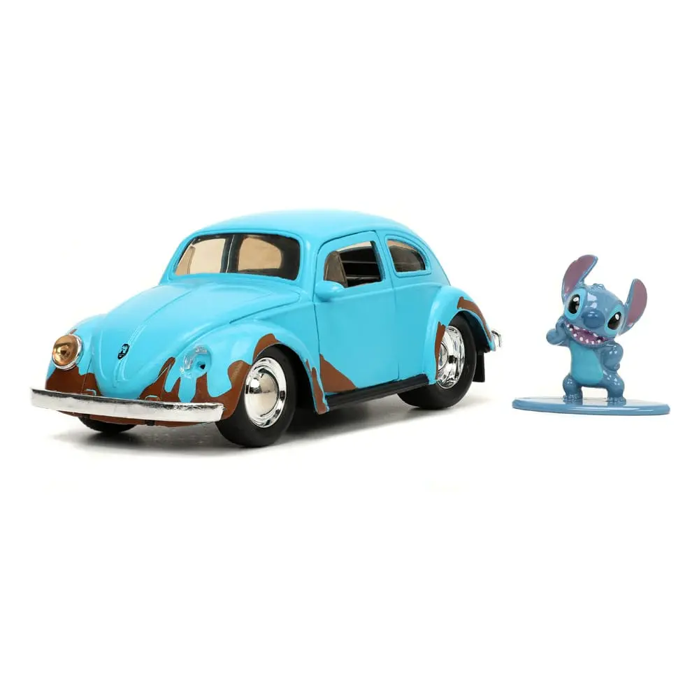 Lilo &amp; Stitch Hollywood Rides Diecast Modell 1/32 Blue Volkswagen Beetle mit Figur Produktfoto