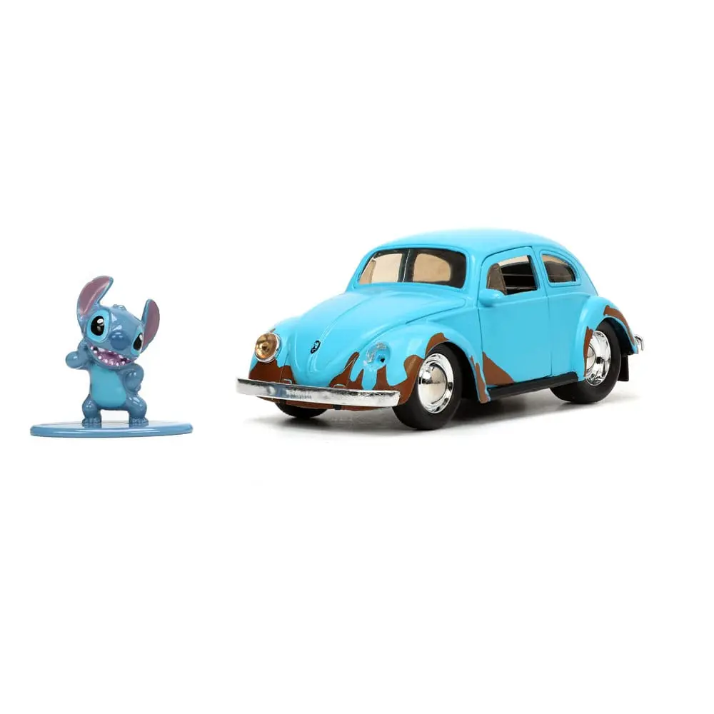 Lilo &amp; Stitch Hollywood Rides Diecast Modell 1/32 Blue Volkswagen Beetle mit Figur Produktfoto