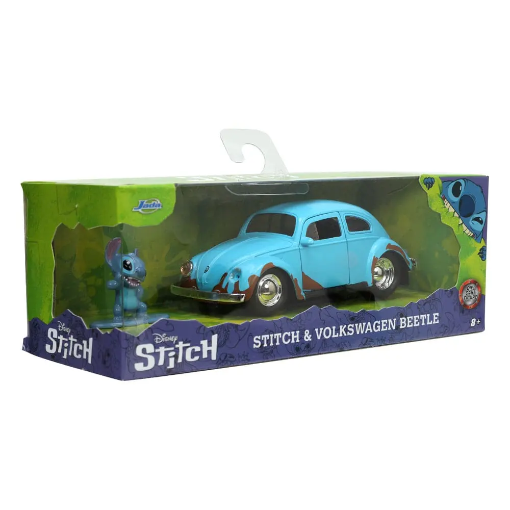 Lilo &amp; Stitch Hollywood Rides Diecast Modell 1/32 Blue Volkswagen Beetle mit Figur Produktfoto