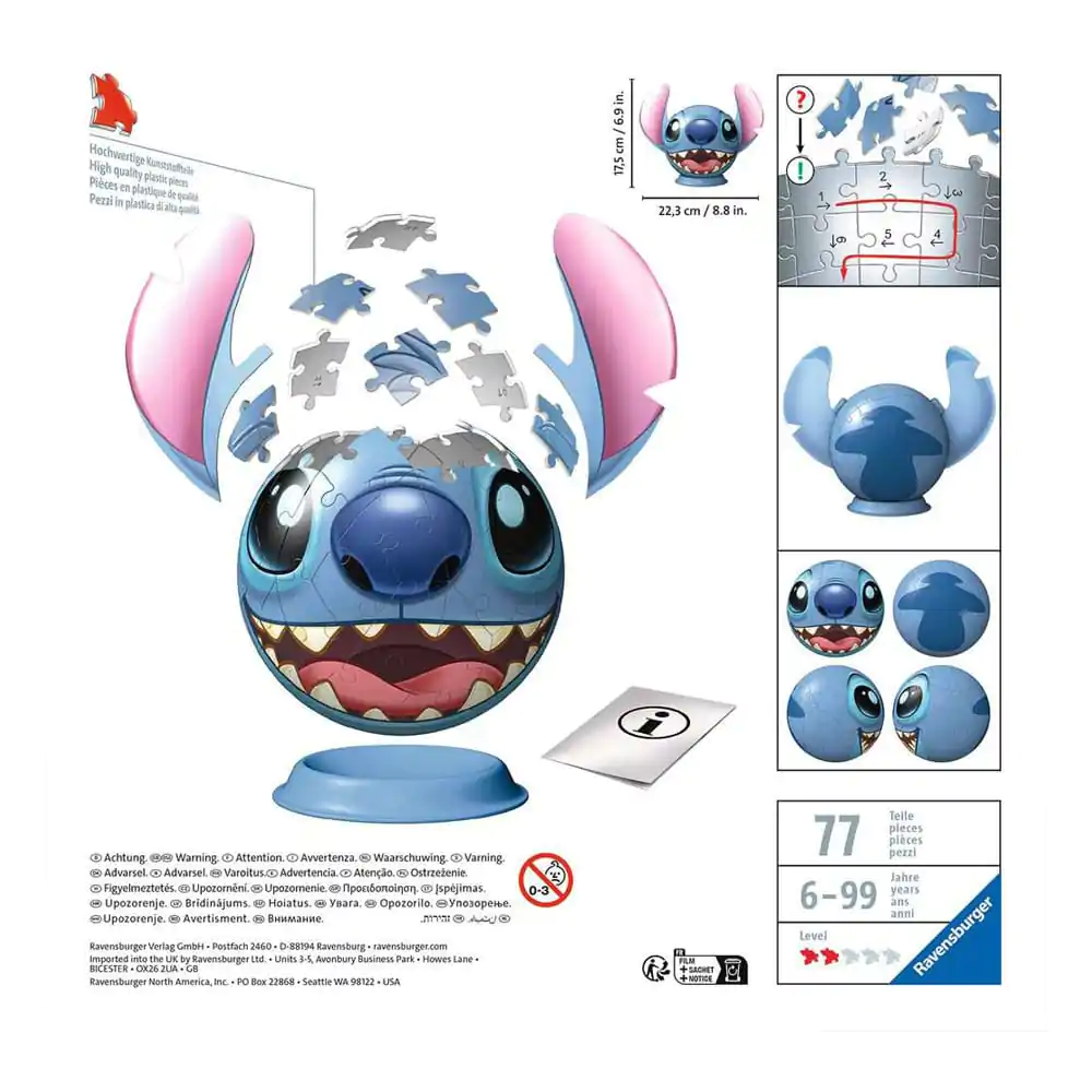 Lilo & Stitch 3D Puzzle Ball mit Ohren Stitch (72 Teile) termékfotó