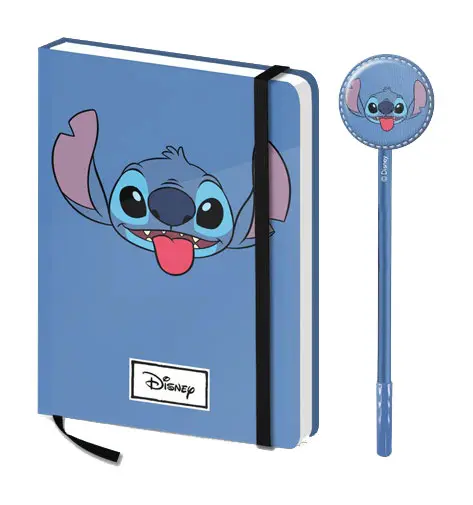 Lilo & Stitch Notizbuch mit Kugelschreiber Geschenk-Set Stitch Face Produktfoto