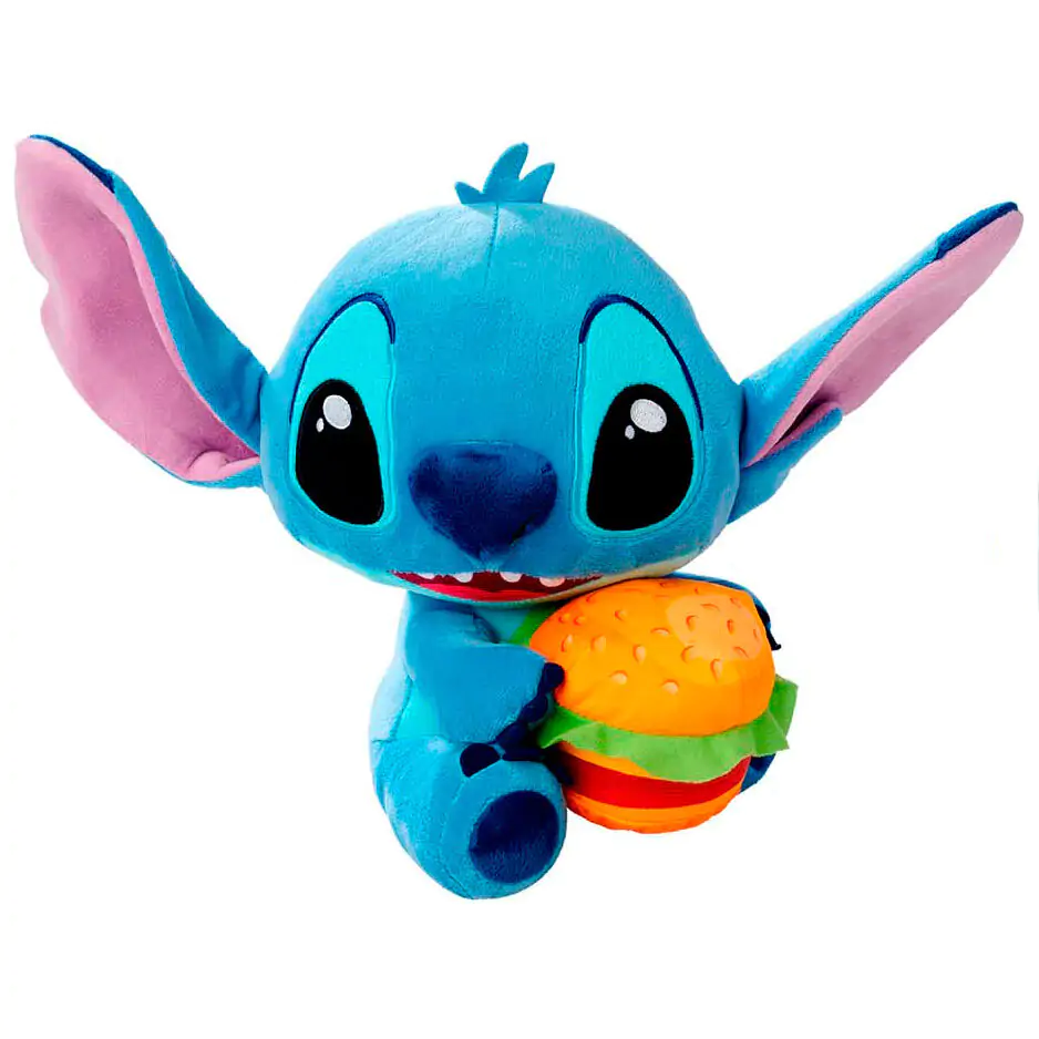 Lilo & Stitch Stofftier Figur Stitch mit Burger 25 cm Produktfoto