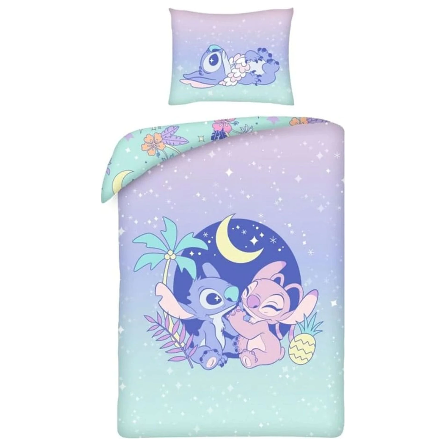 Lilo & Stitch Bettbezug Set Stitch & Angel unter dem Mond 140 x 200 cm / 70 x 90 cm Produktfoto