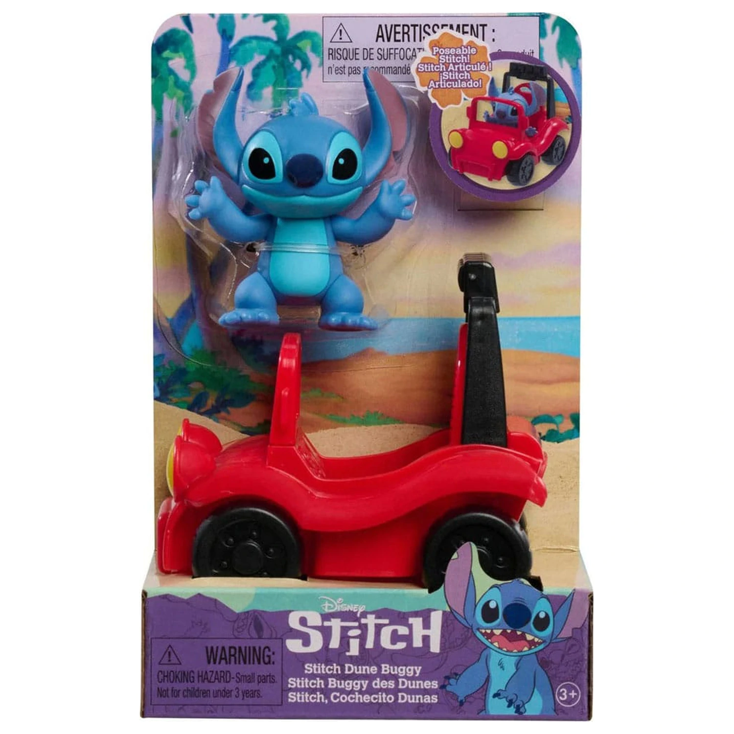 Lilo & Stitch Miniaturfiguren Spielset Stitch & Beach Buggy 7,5 cm Produktfoto