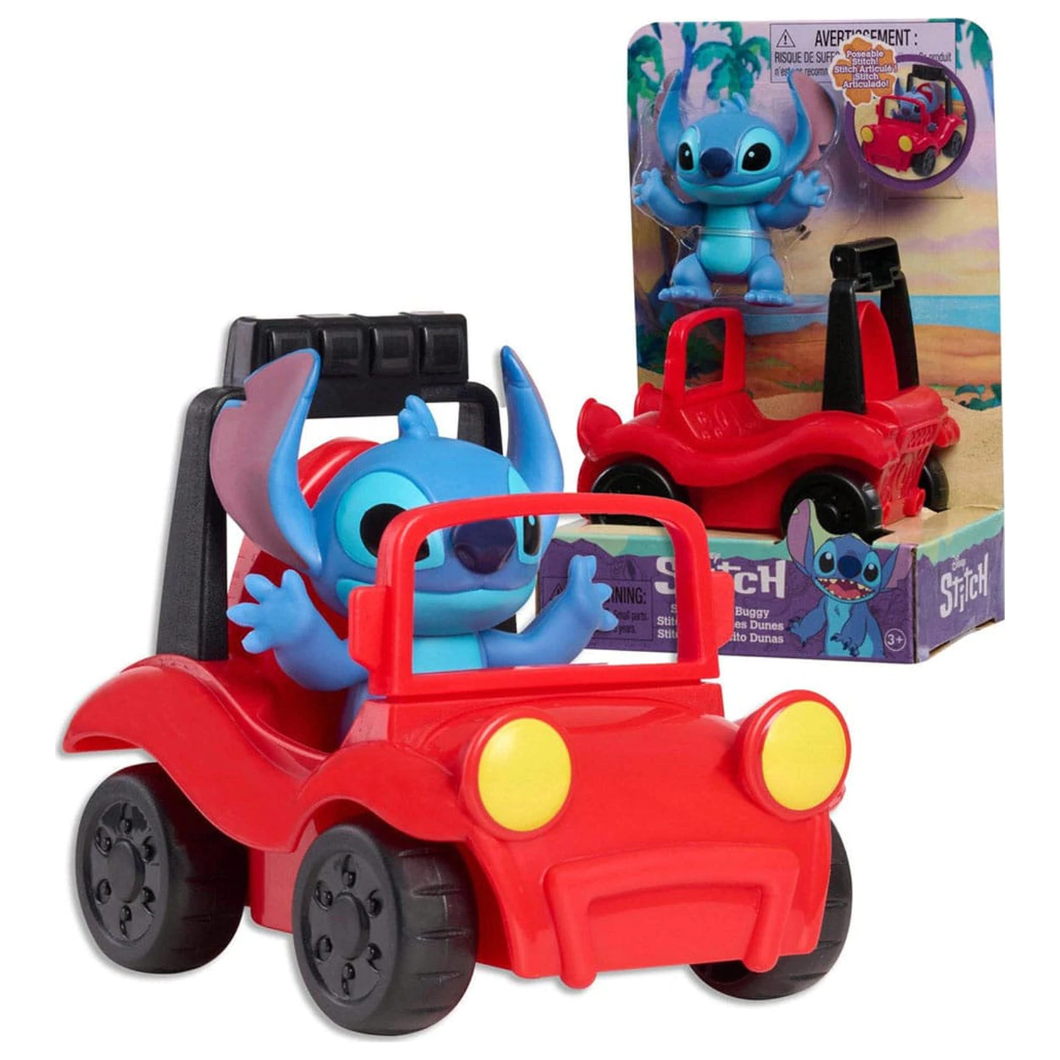 Lilo & Stitch Miniaturfiguren Spielset Stitch & Beach Buggy 7,5 cm Produktfoto