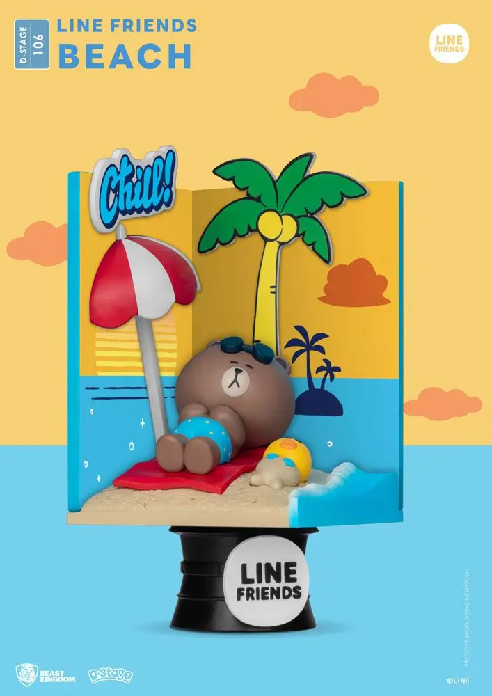 Line Friends D-Stage PVC Diorama Beach Closed Box Version 16 cm Produktfoto