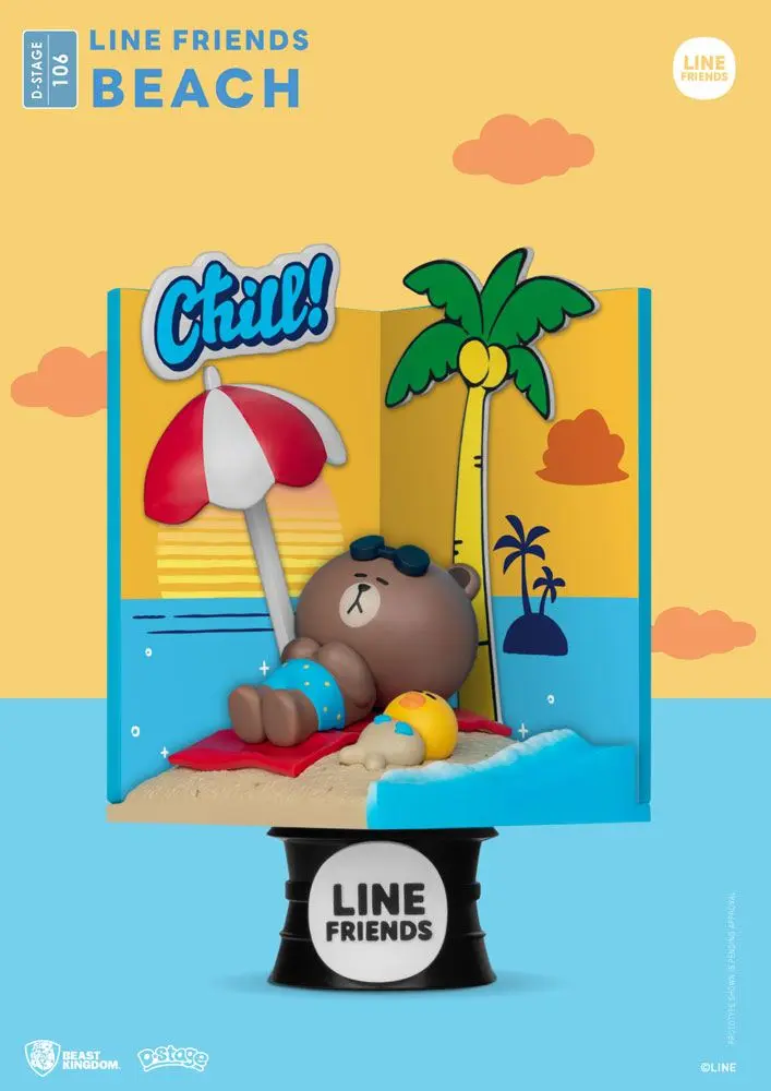 Line Friends D-Stage PVC Diorama Beach Closed Box Version 16 cm Produktfoto