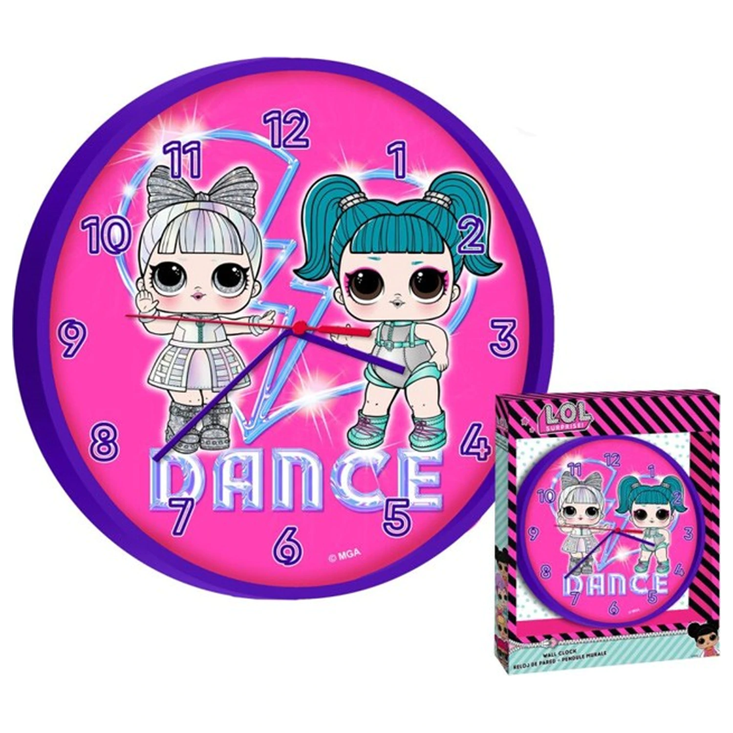 LOL Surprise Dance Wanduhr 25 cm Produktfoto