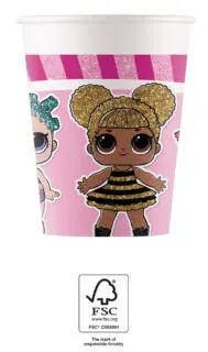 LOL Surprise Glitterati Papierbecher 8 Stück 200 ml FSC Produktfoto