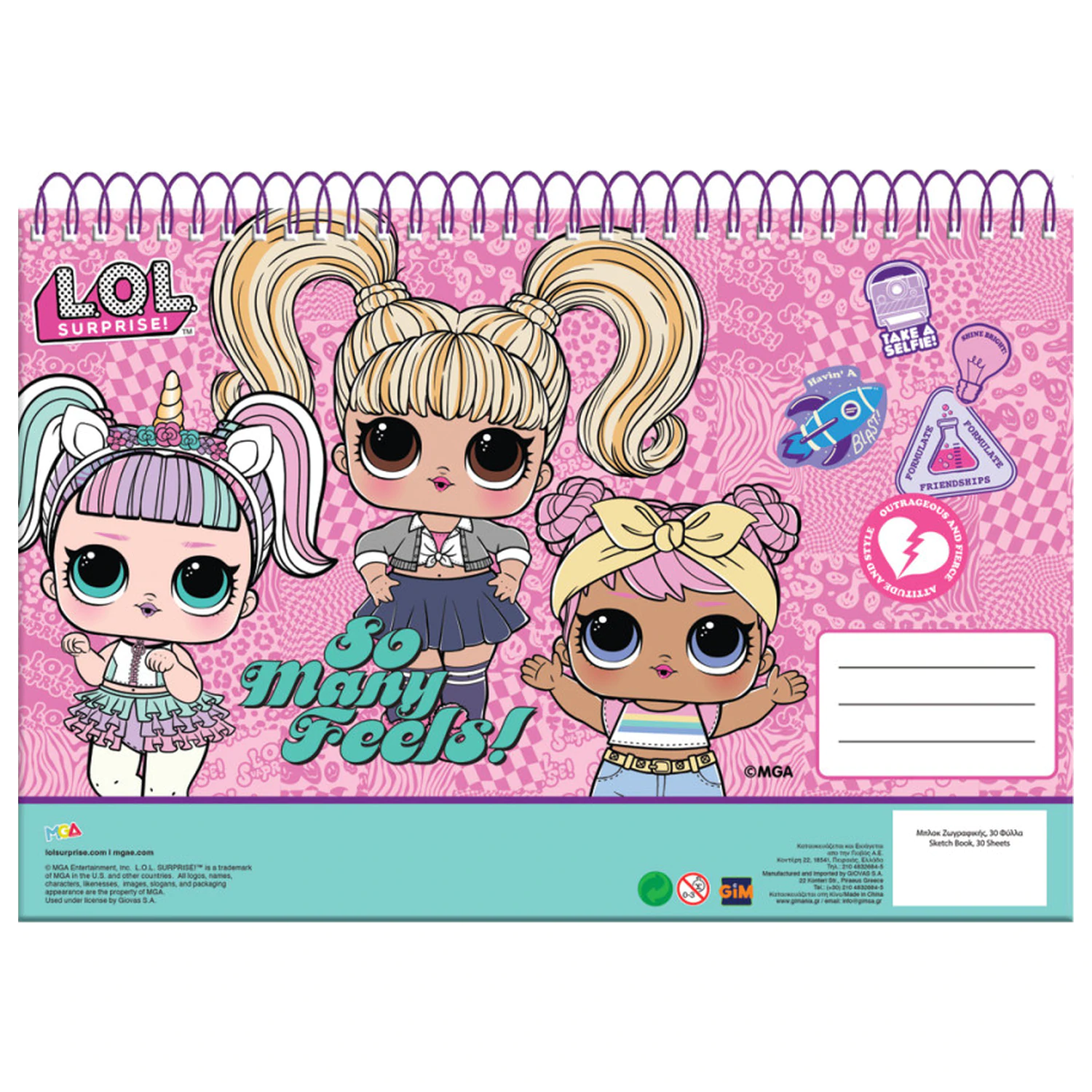 LOL Surprise Many Feels A/4 Spiral Skizzenbuch, 30 Blätter Produktfoto