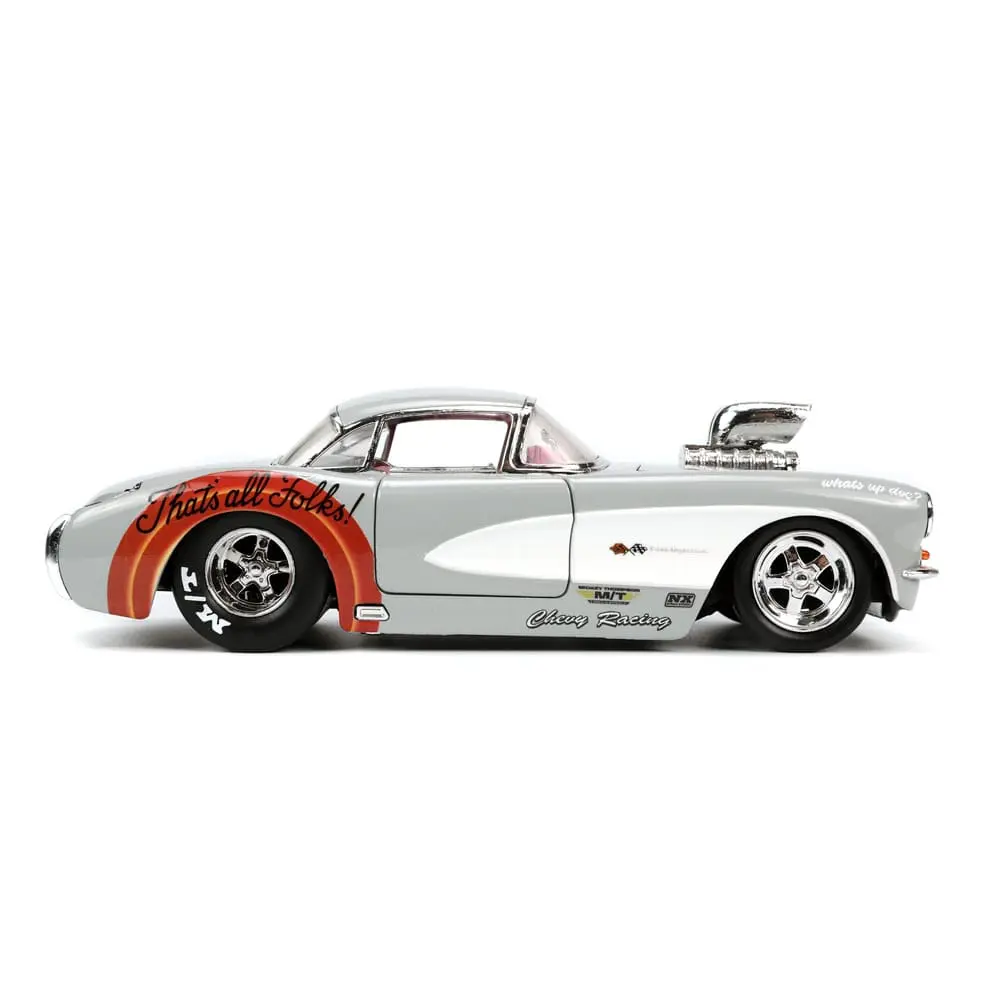Looney Tunes Hollywood Rides Diecast Modell 1/24 1957 Chevrolet Corvette mit Bugs Bunny Figur Produktfoto