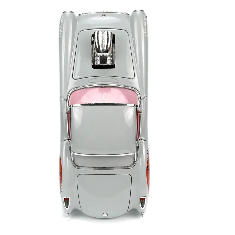 Looney Tunes Hollywood Rides Diecast Modell 1/24 1957 Chevrolet Corvette mit Bugs Bunny Figur Produktfoto