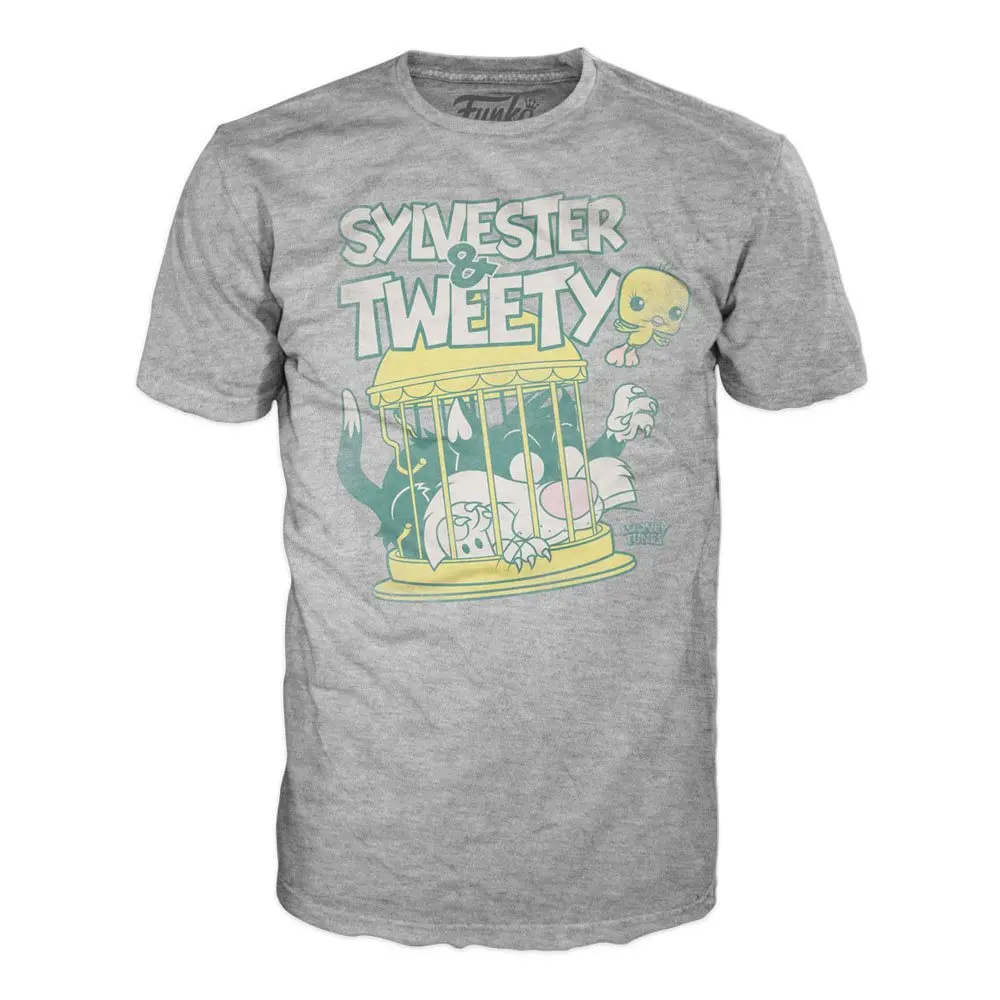 Looney Tunes POP! & Tee Box Sylvester & Tweety Flocked Exclusive Figur & T-Shirt Set termékfotó