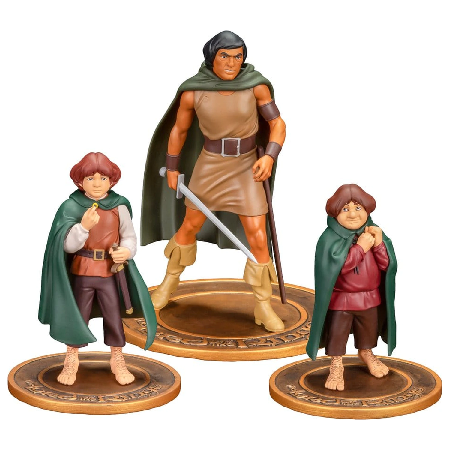 Lord of the Rings Animated Film PVC Figuren 3er-Pack Frodo, Aragorn und Samwise Produktfoto