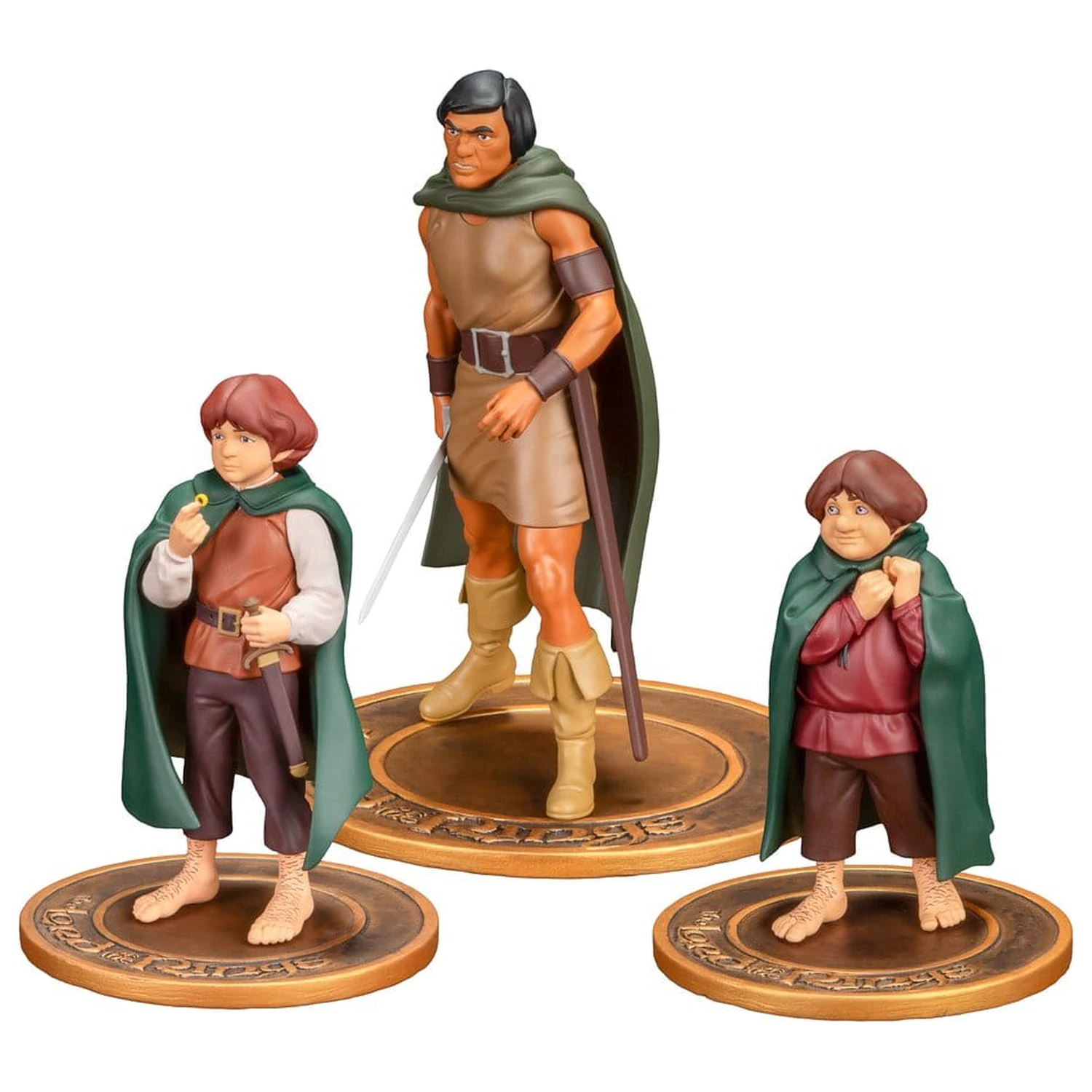 Lord of the Rings Animated Film PVC Figuren 3er-Pack Frodo, Aragorn und Samwise Produktfoto