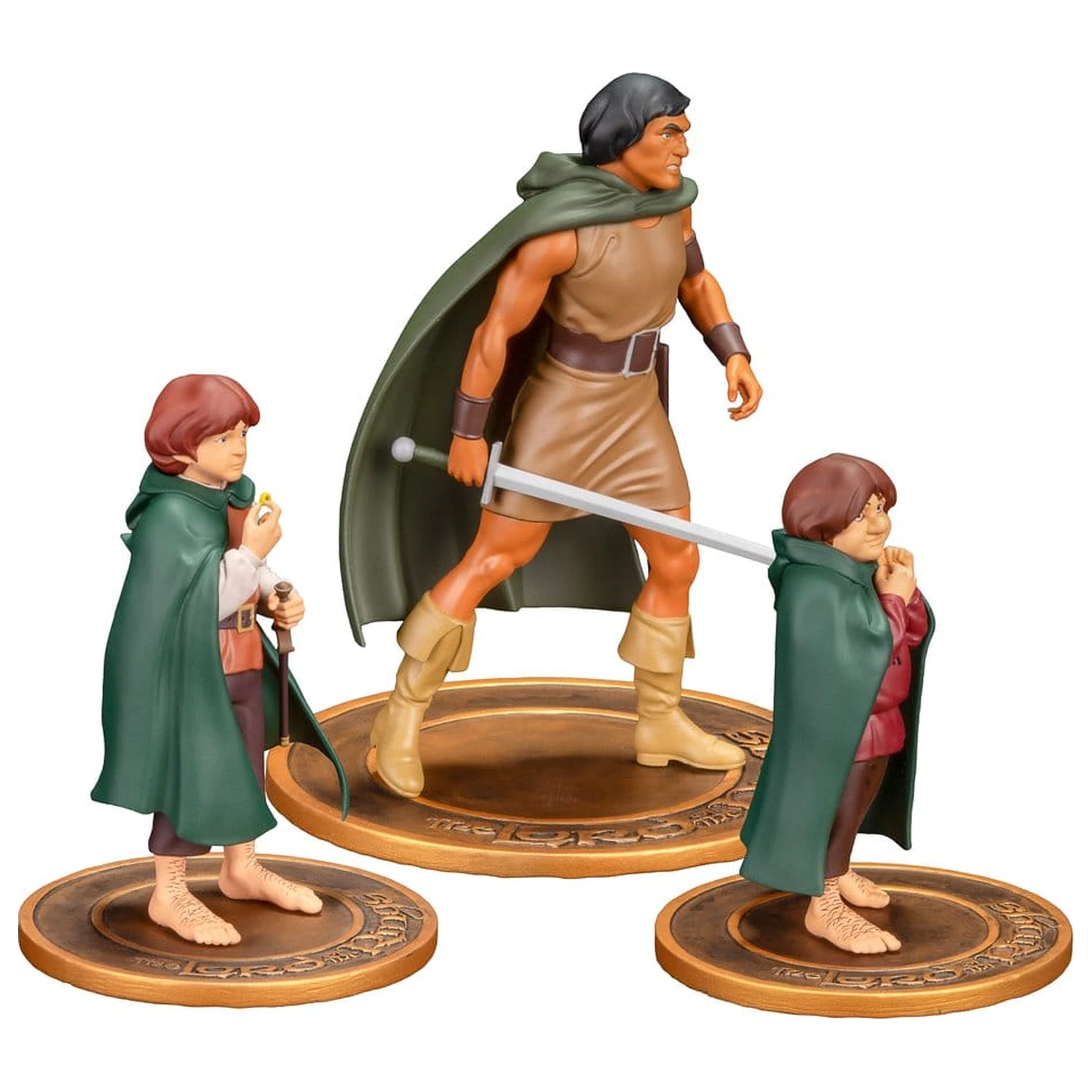 Lord of the Rings Animated Film PVC Figuren 3er-Pack Frodo, Aragorn und Samwise Produktfoto