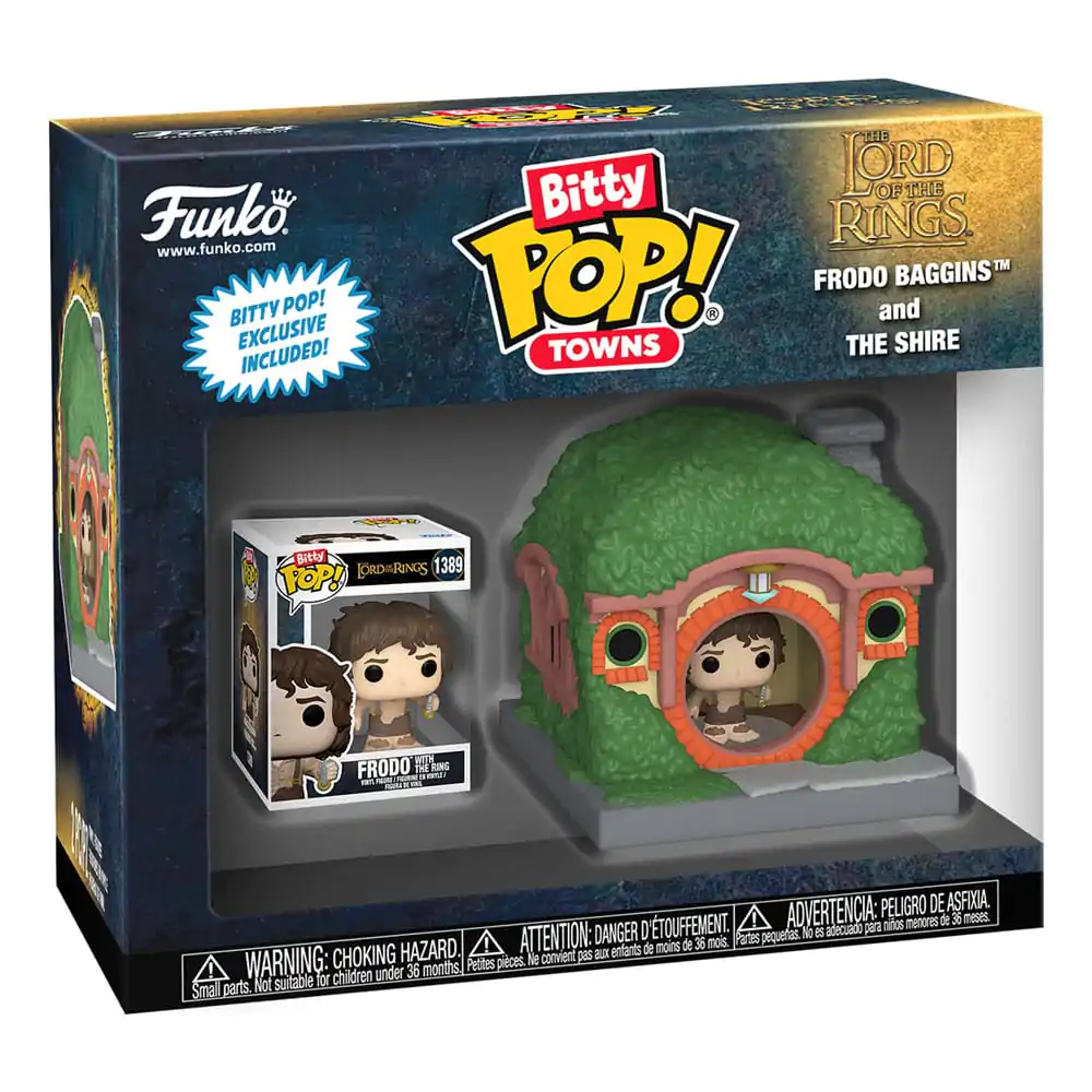 Herr der Ringe Bitty Funko POP! Town Vinyl Figur Frodo at Shire Produktfoto