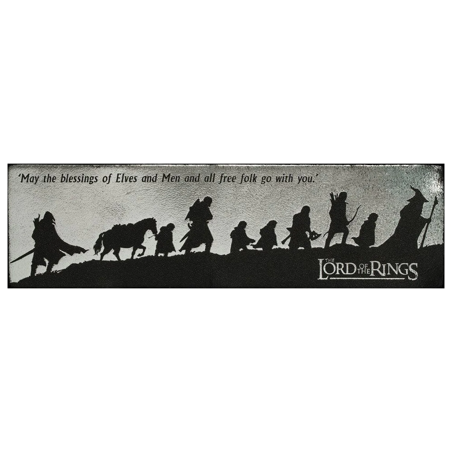 Lord of the Rings Lesezeichen aus Leder Fellowship Silhouette Produktfoto