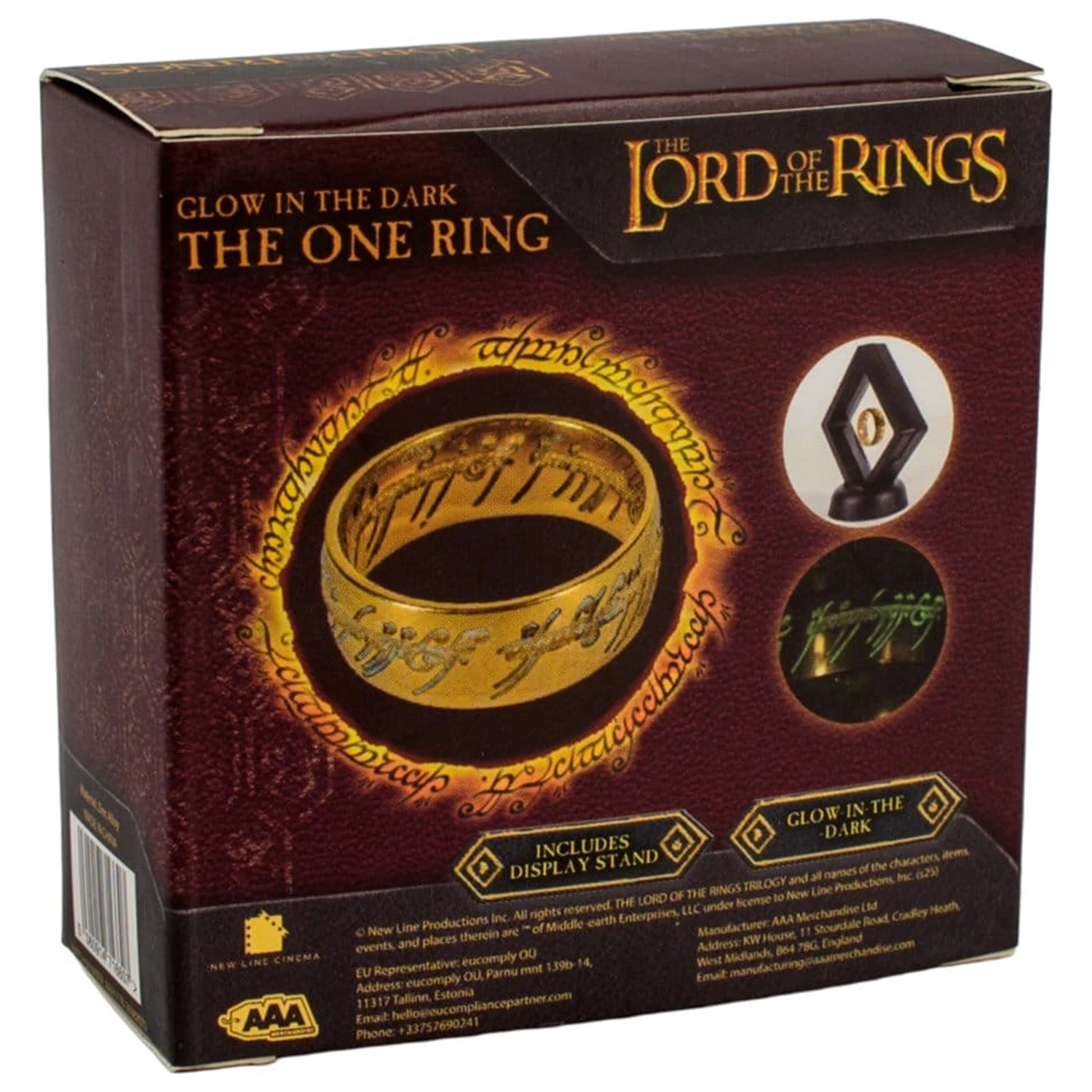Lord of the Rings Nachbildung Ein Ring Glow in the Dark Produktfoto