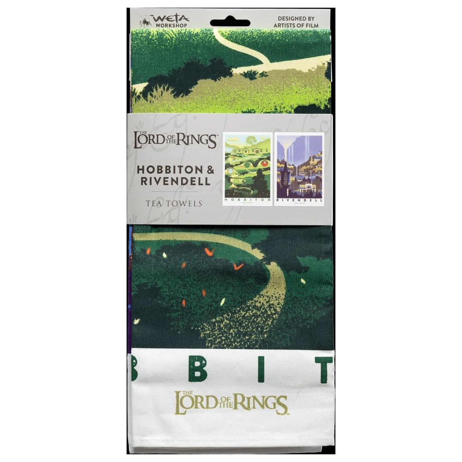 Lord of the Rings Geschirrtuch 2er-Pack Rivendell & Hobbiton 70 cm Produktfoto