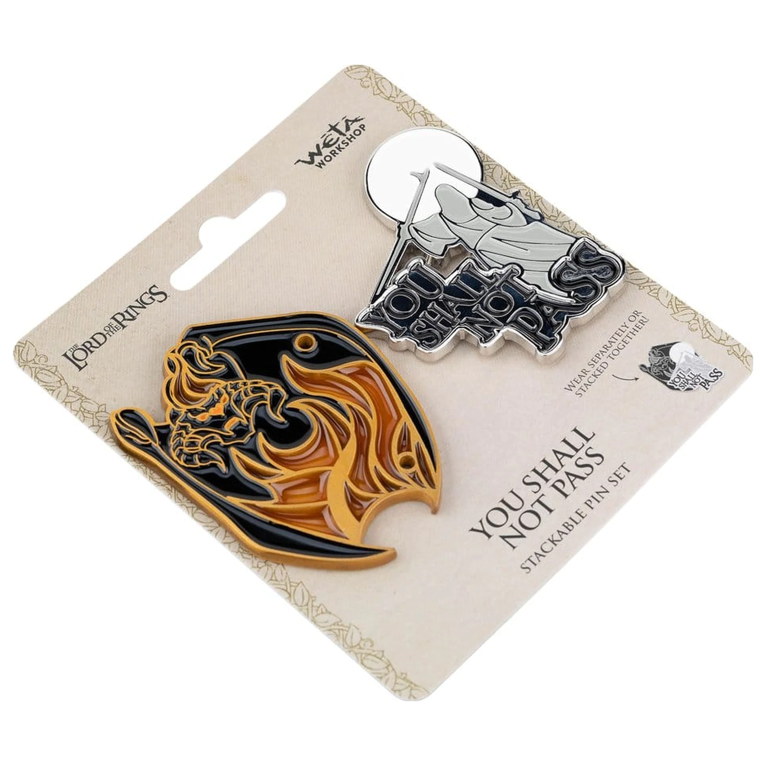 Lord of the Rings Collectors Anstecker 2er-Pack You Shall Not Pass 8 cm Produktfoto