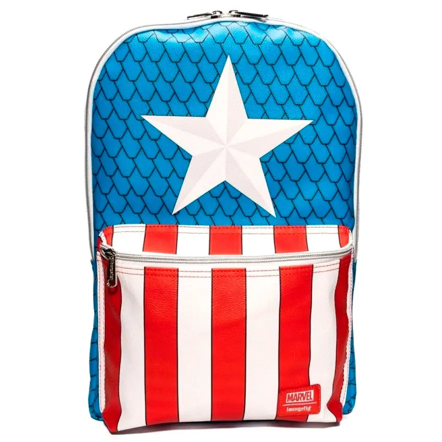 Loungefly Marvel Captain America Rucksack mit Ansteck-Button 45cm Produktfoto