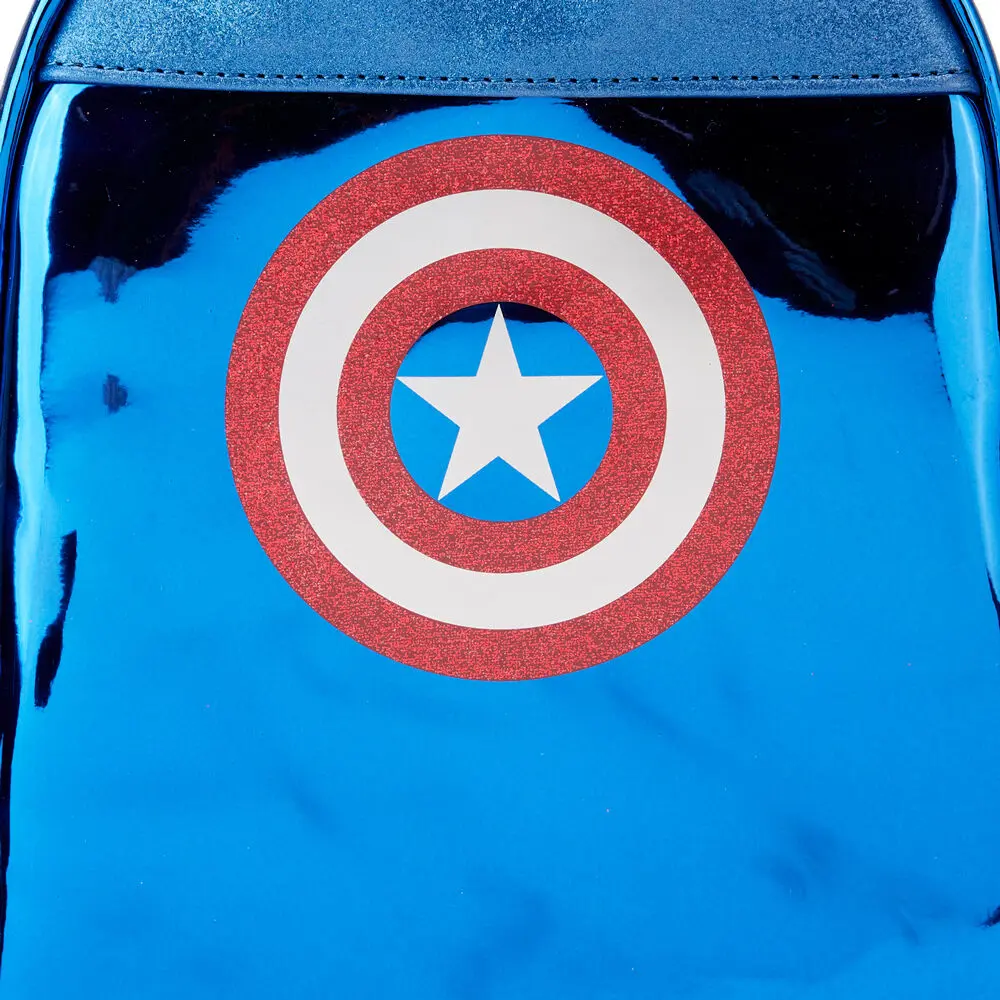 Loungefly Marvel Captain America metallic Rucksack 26cm Produktfoto