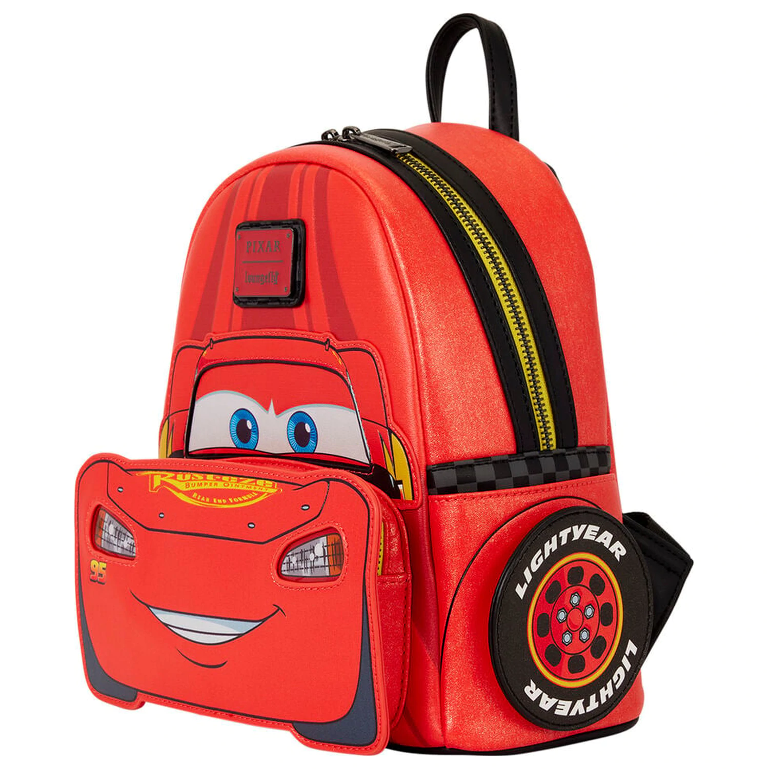 Loungefly Disney Pixar Cars 20th Anniversary Lightning McQueen Metallic Light-Up Rucksack 26cm Produktfoto