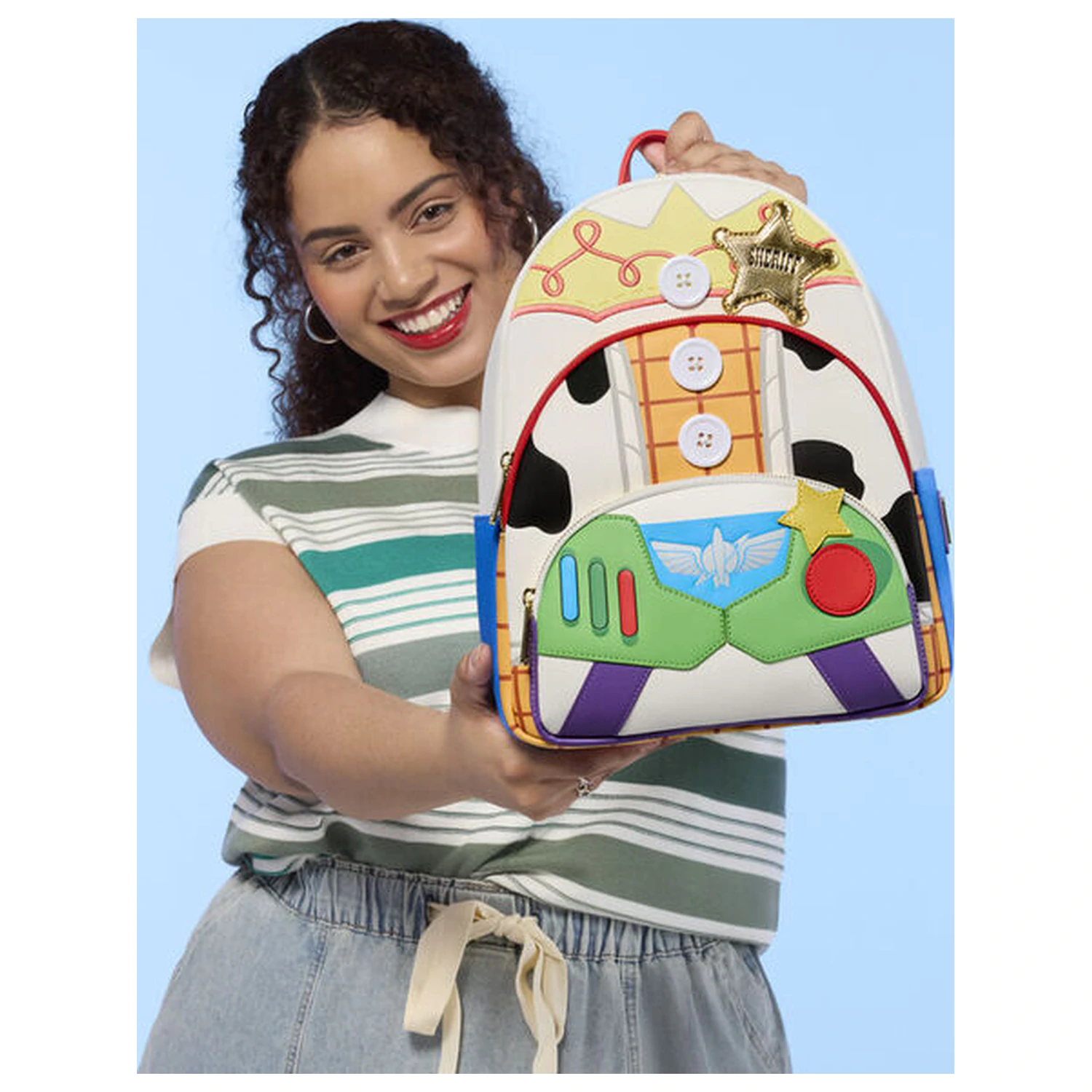 Loungefly Disney Pixar Toy Story 5 Jessie, Woody & Buzz Lightyear Rucksack 31cm Produktfoto