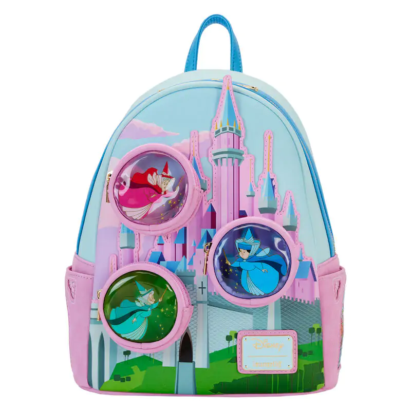 Loungefly Disney Sleeping Beauty Castle Three Good Fairies Stained Glas Rucksack 26cm termékfotó