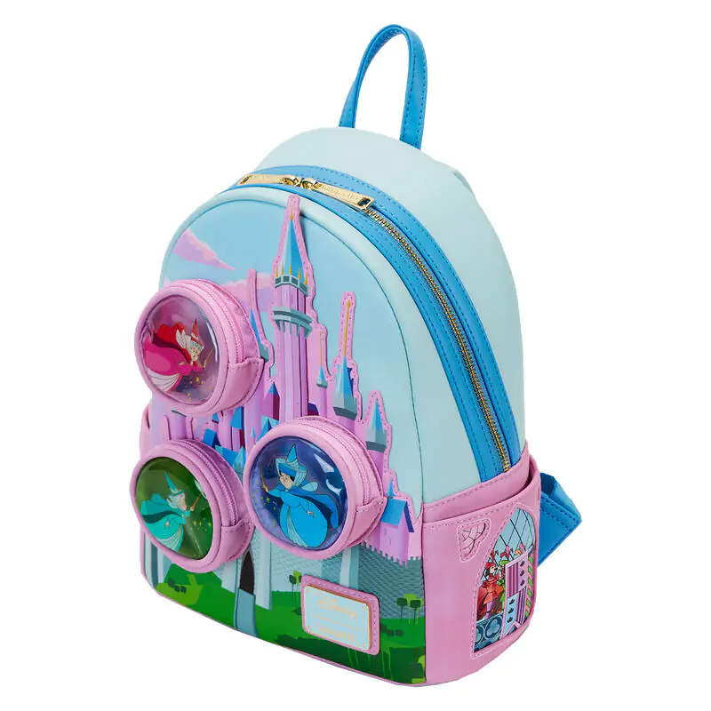 Loungefly Disney Sleeping Beauty Castle Three Good Fairies Stained Glas Rucksack 26cm termékfotó