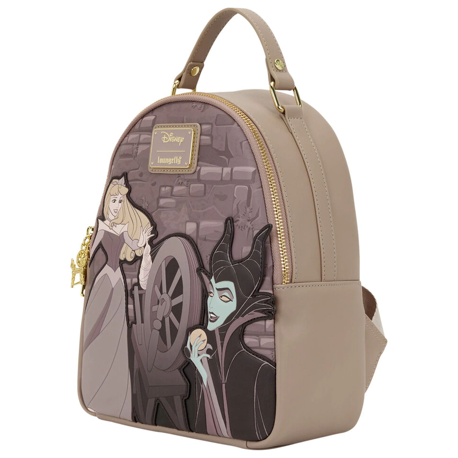 Loungefly Disney Sleeping Beauty & Maleficent Spinning Wheel Rucksack 26cm Produktfoto
