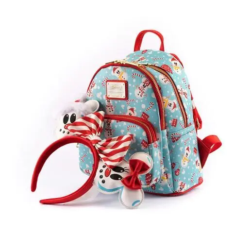 Disney by Loungefly Rucksack &amp; Haarreif set Minnie &amp; Mickey Snowman AOP Produktfoto