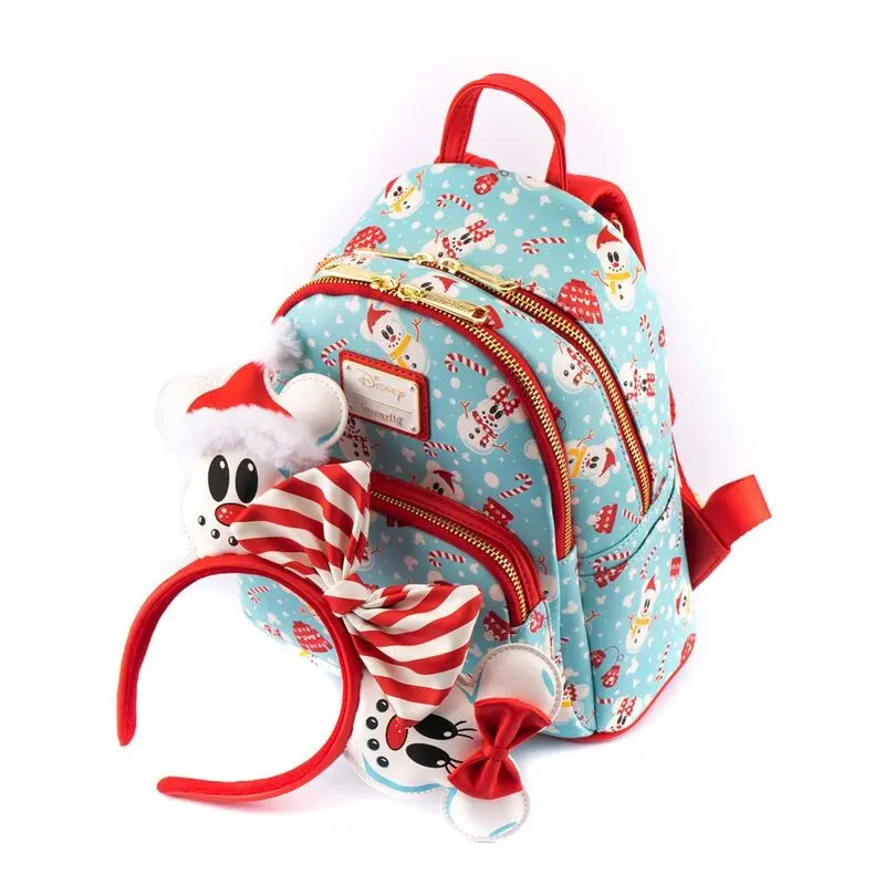 Disney by Loungefly Rucksack &amp; Haarreif set Minnie &amp; Mickey Snowman AOP Produktfoto