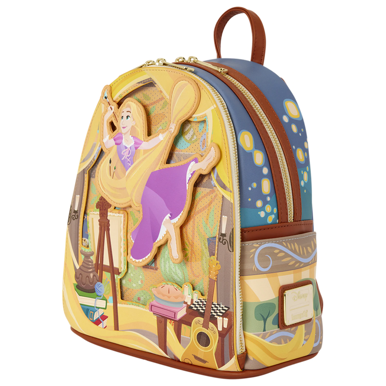 Loungefly Disney Tangled Rapunzel Glow Pin Trader Rucksack 26cm Produktfoto