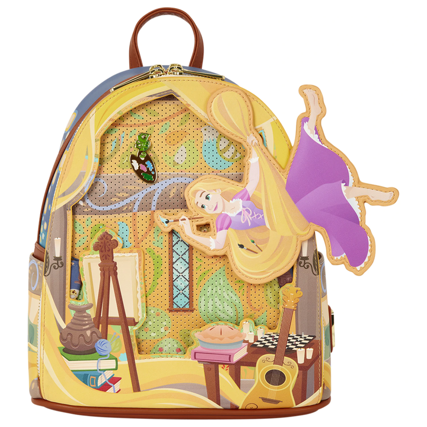 Loungefly Disney Tangled Rapunzel Glow Pin Trader Rucksack 26cm Produktfoto