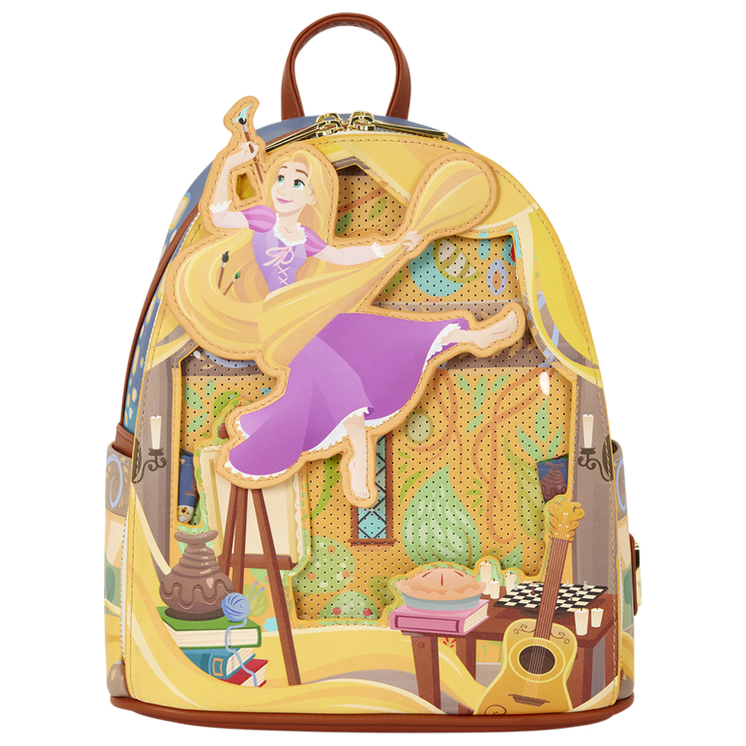 Loungefly Disney Tangled Rapunzel Glow Pin Trader Rucksack 26cm Produktfoto