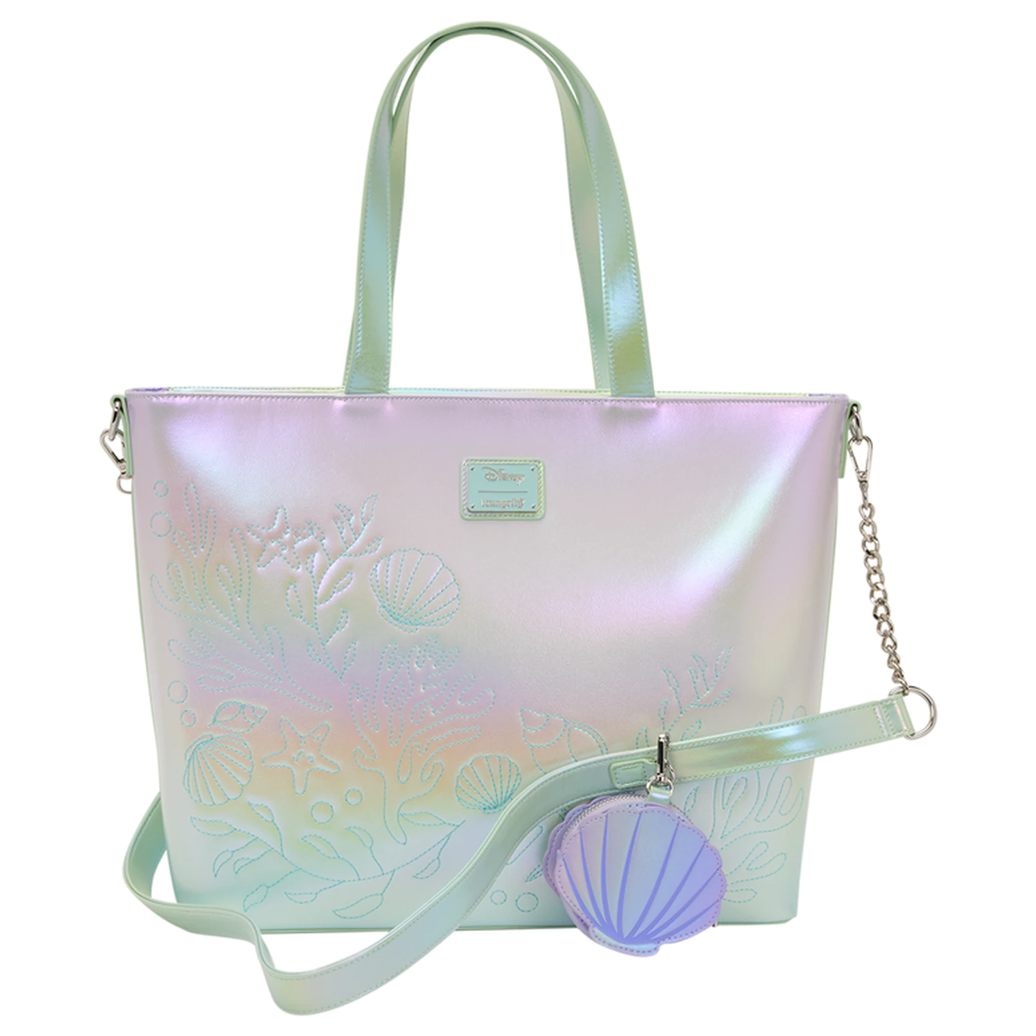 Loungefly Disney The Little Mermaid Ariel, Flounder and Sebastian Tragetasche mit Münzbeutel Produktfoto