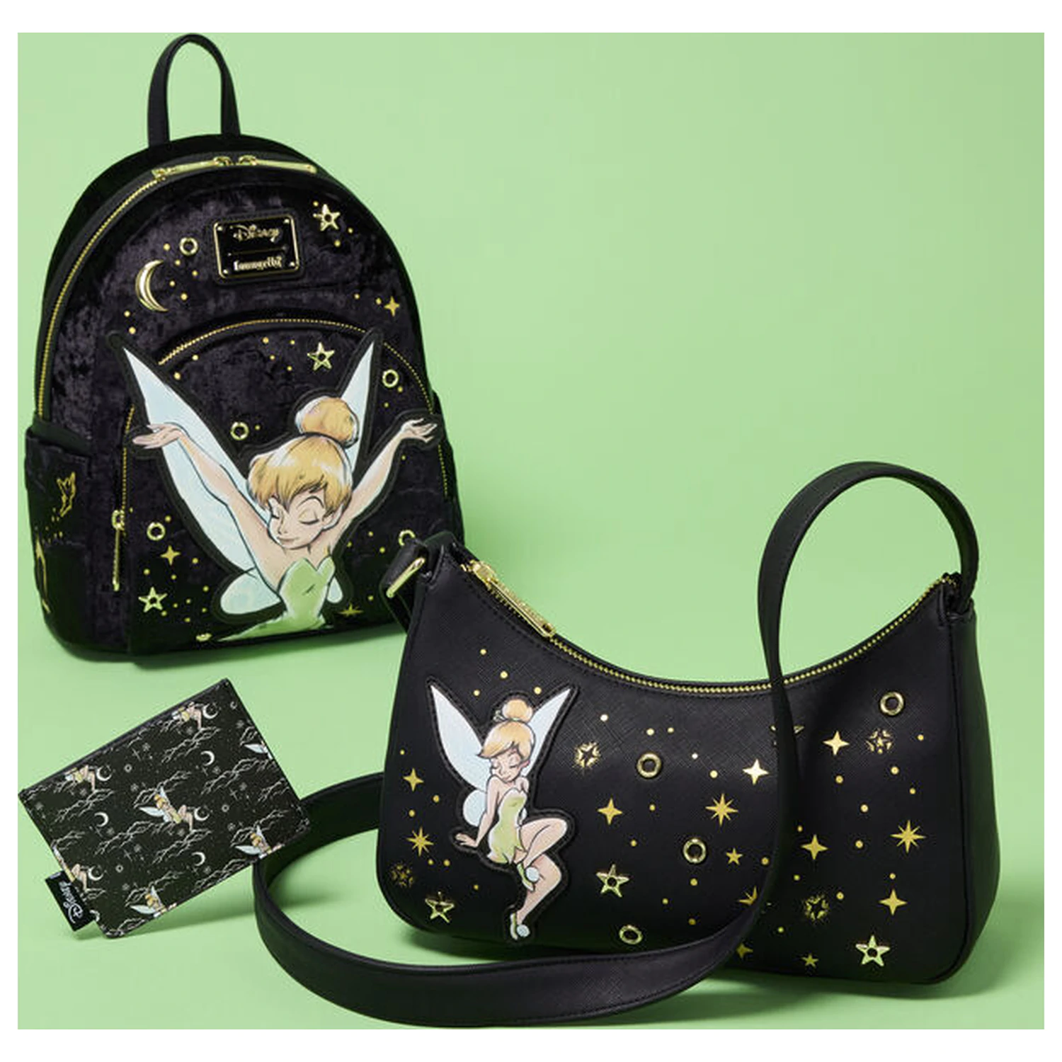 Loungefly Disney Tinker Bell Pixie Dust Velvet Rucksack 26cm Produktfoto