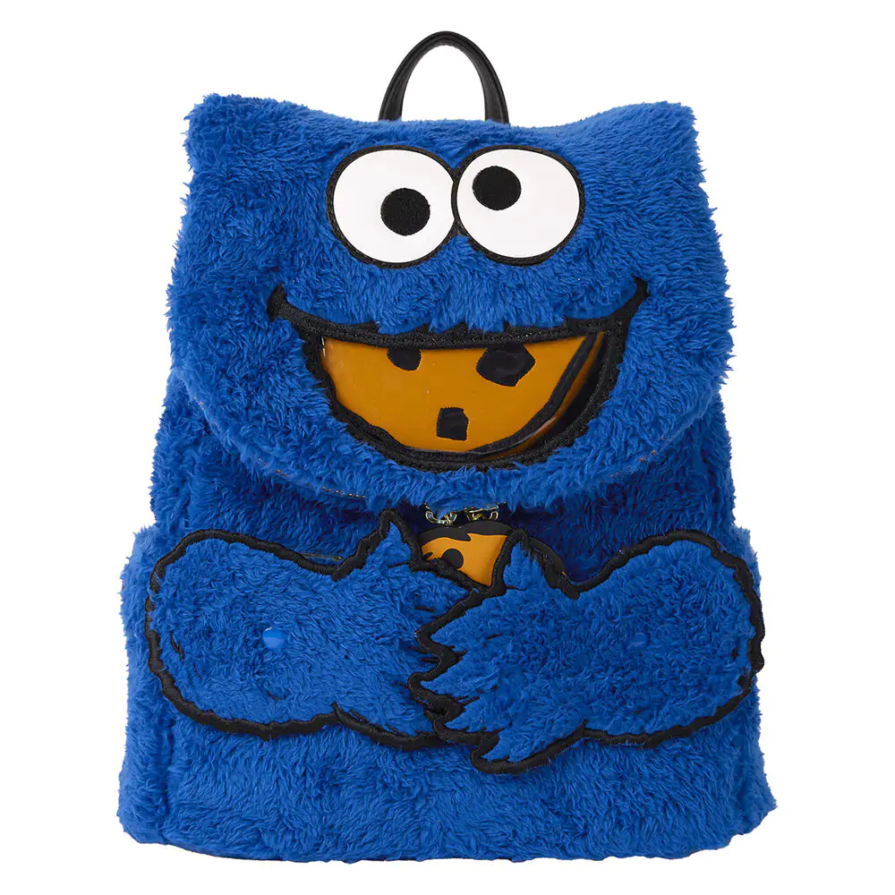 Loungefly Sesame Street Cookie Monster Plüsch Rucksack und Geldbörse Produktfoto