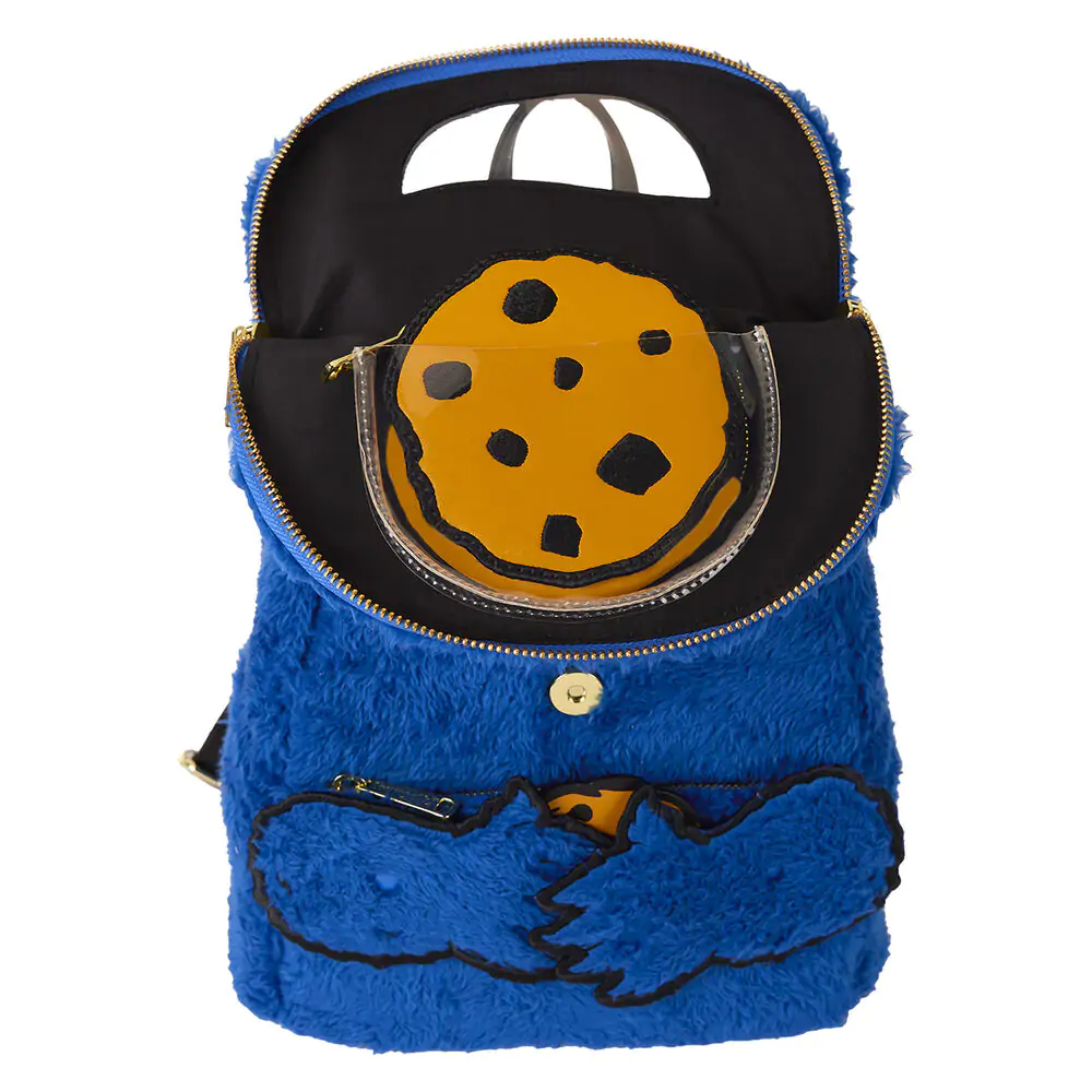 Loungefly Sesame Street Cookie Monster Plüsch Rucksack und Geldbörse Produktfoto