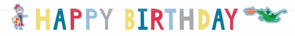 Knight Happy Birthday Banner 160 cm Produktfoto