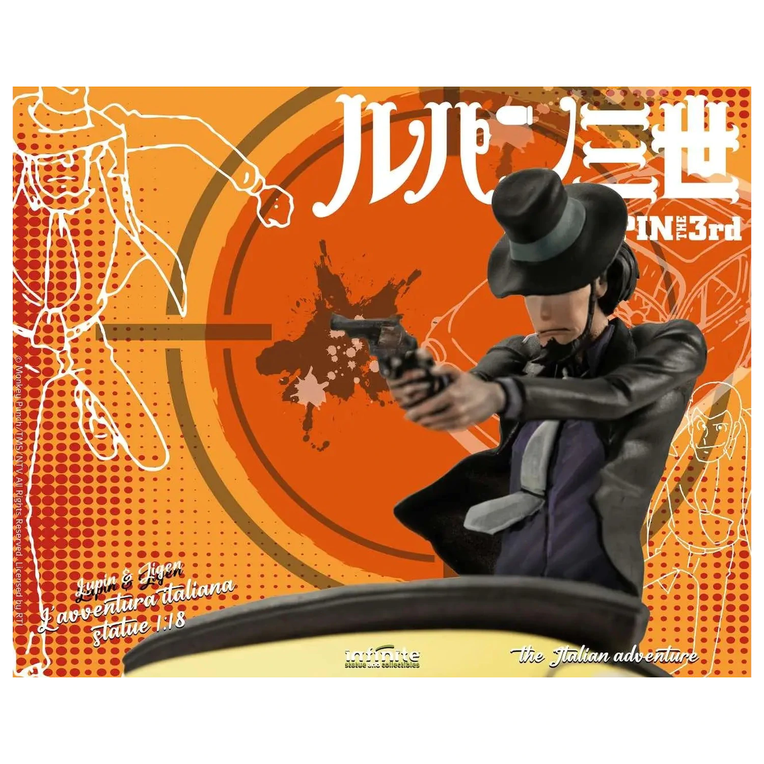 Lupin the 3rd The Italian Adventure Lupin Jigen Statue 1/18 14 cm Produktfoto
