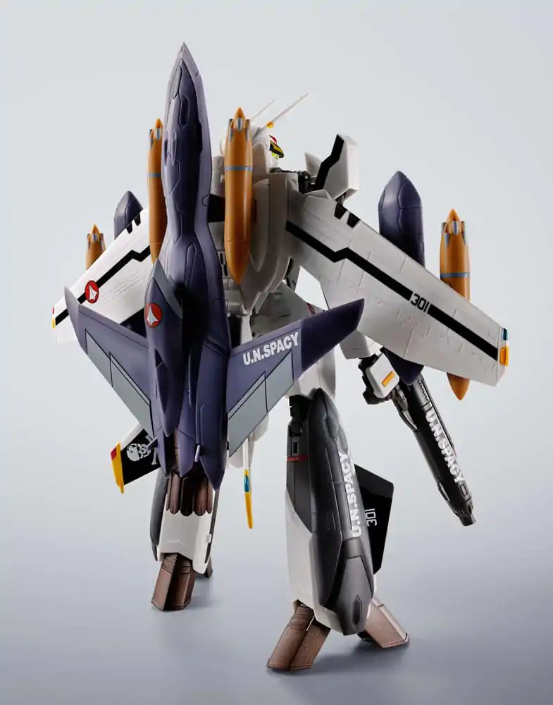 Macross 7 Hi-Metal R Action Figur VF-0S Phoenix (Roy Focker Use) & QF-2200D-B Ghost Set 14 cm Produktfoto