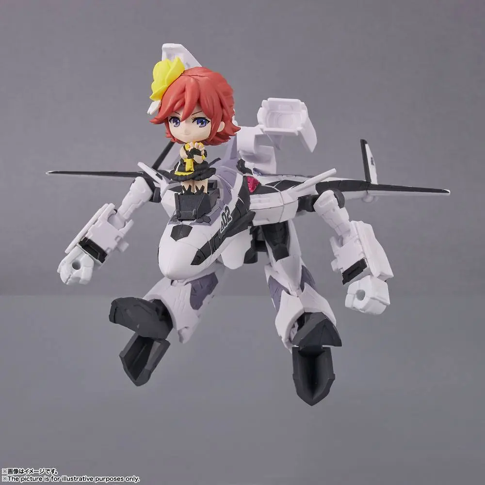 Macross Delta Tiny Session Fahrzeug mit Actionfigur VF-31F Siegfried (Messer Ihlefeld Use) with Kaname Buccaneer 10 cm Produktfoto